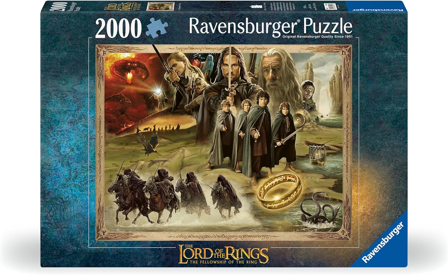 Ravensburger Lord of The Rings: The Fellowship of The Ring 2000 Piece Jigsaw Puzzle for Adults - 16927 - Every Piece is Unique, Softclick Technology Means Pieces Fit Together Perfectly