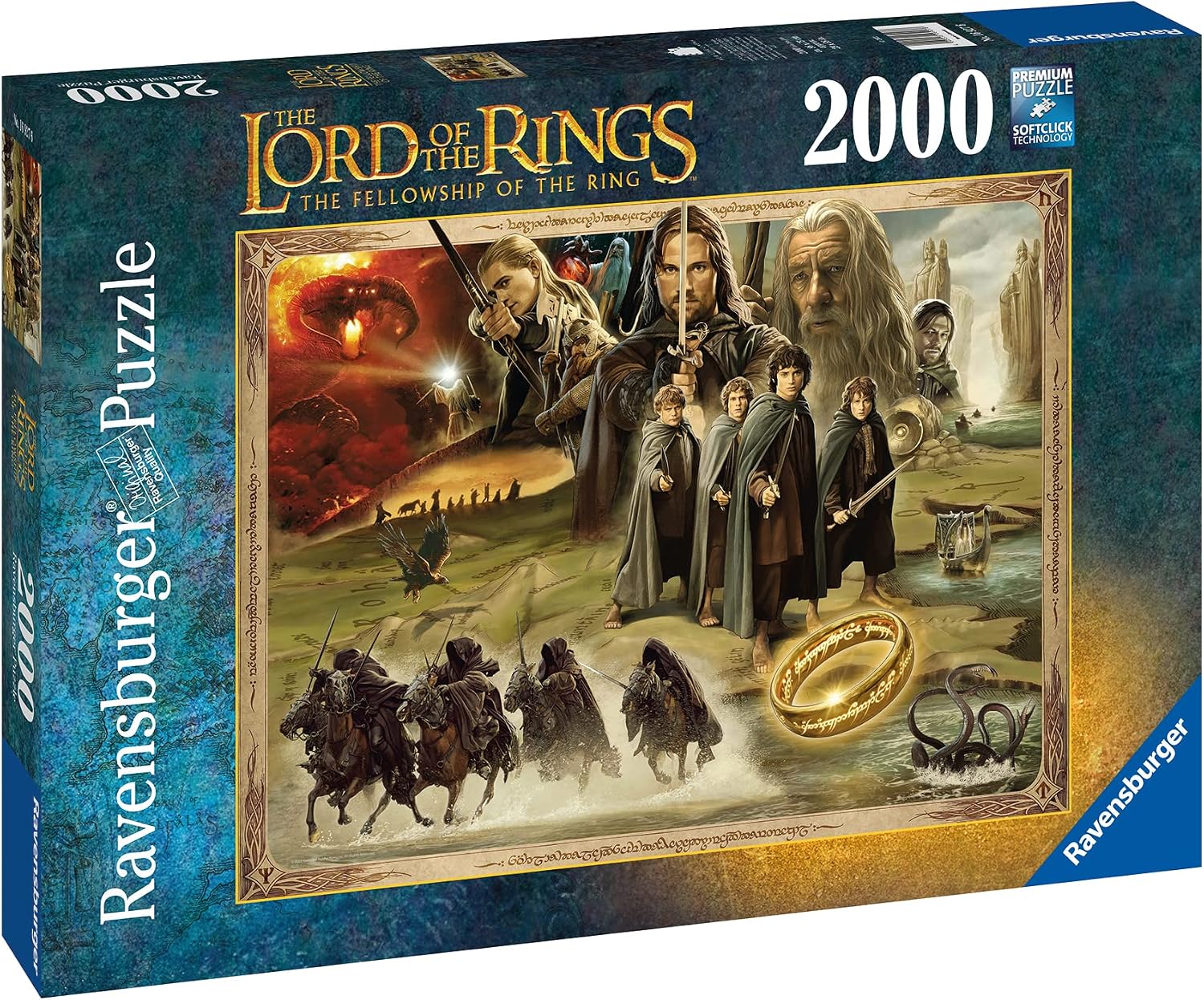 Ravensburger Lord of The Rings: The Fellowship of The Ring 2000 Piece Jigsaw Puzzle for Adults - 16927 - Every Piece is Unique, Softclick Technology Means Pieces Fit Together Perfectly