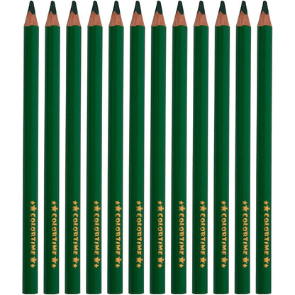 Colortime - Driehoekige Jumbo kleurpotloden - Groen 12st.