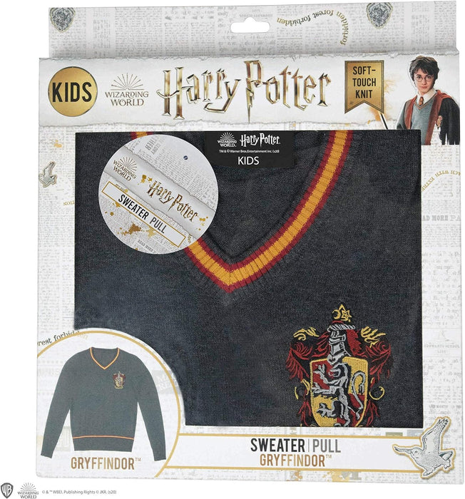 Cinereplicas - Harry Potter - Pull Hogwarts - V-Neck Grey - Gryffindor - Small