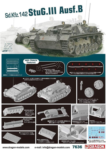 Dragon DR7636 1/72 World War II German Army No. III Attack Gun B Type Neo Track Included Plastic Model