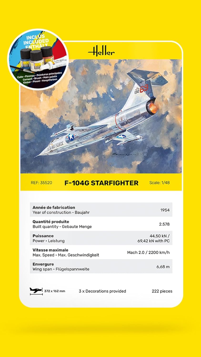 HELLER JOUSTRA Aeroplane model: starter kit: F-104G starfighter
