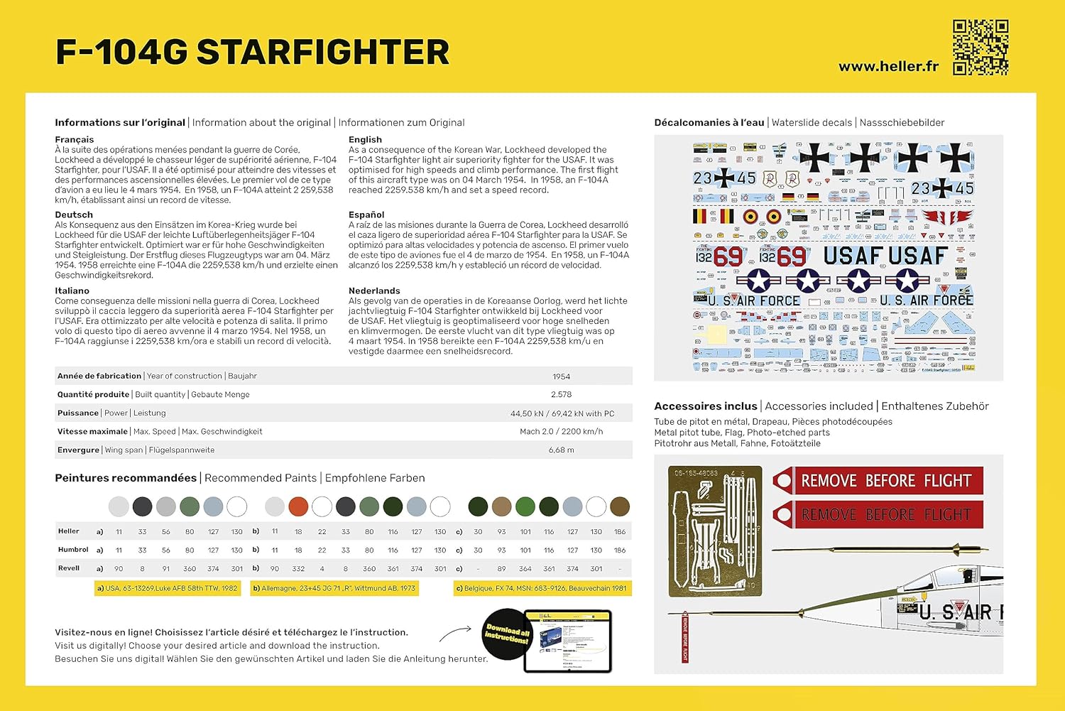 HELLER JOUSTRA Aeroplane model: starter kit: F-104G starfighter