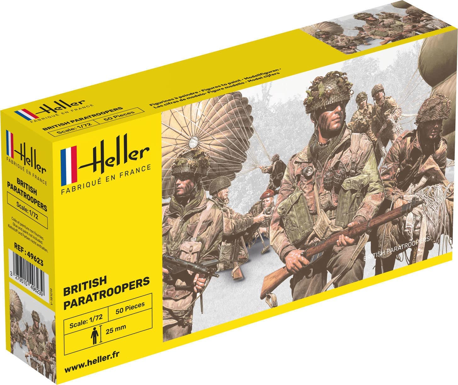 Heller British Paratroopers Model Kit (Set of 50) (1/72 Scale) (HLR-49623