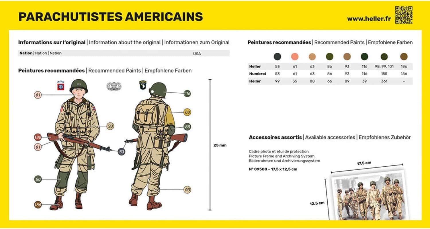 Heller 1:72 - Parachutistes Americains (American Paratroops) - (HEL49651