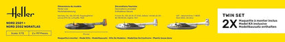 Heller Model Planes: Starter Kit: North 2501 and North 2502 "NORATLAS Twinset