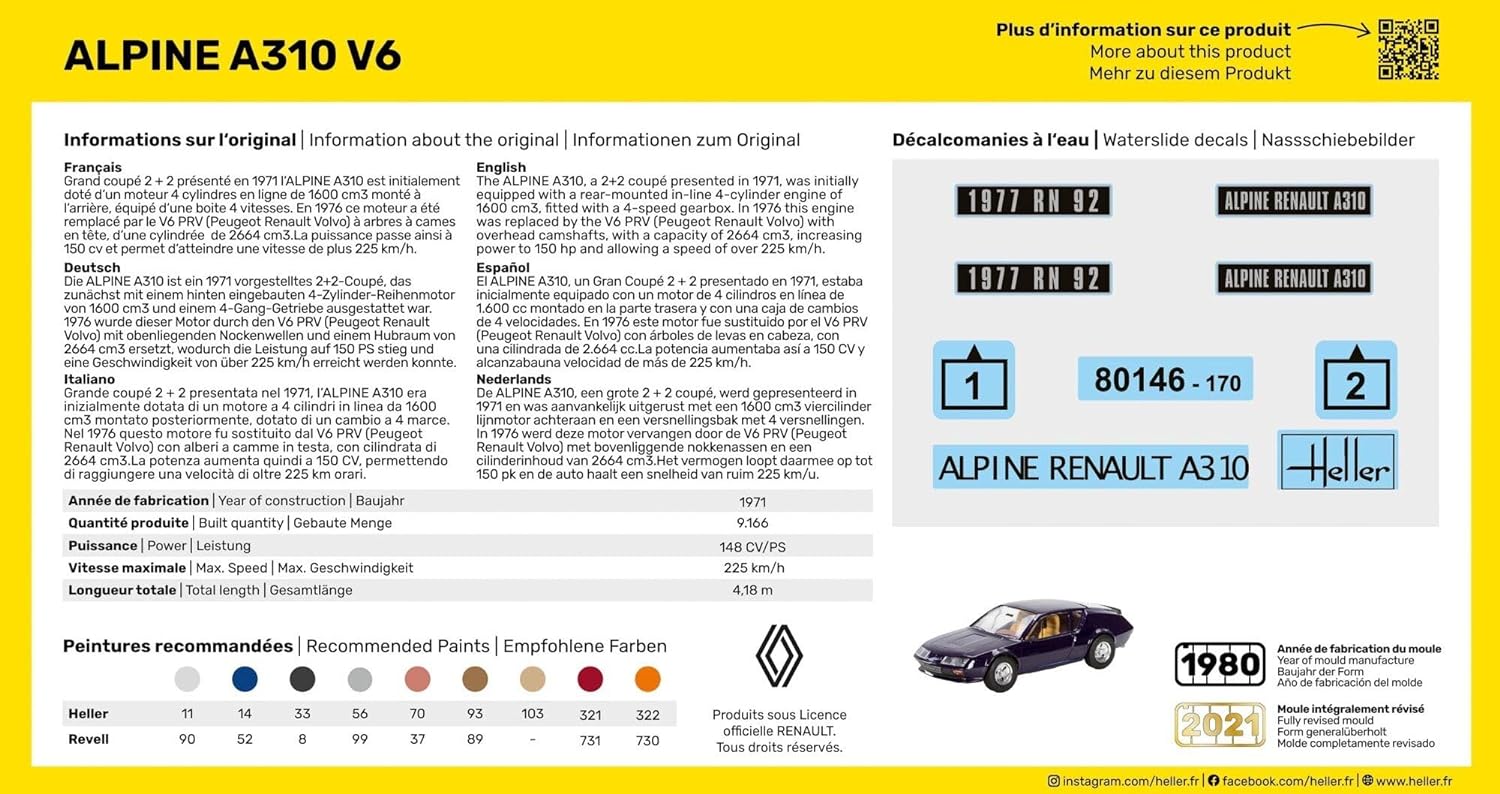 HELLER JOUSTRA Car Model: Starter Kit: Alpine A310