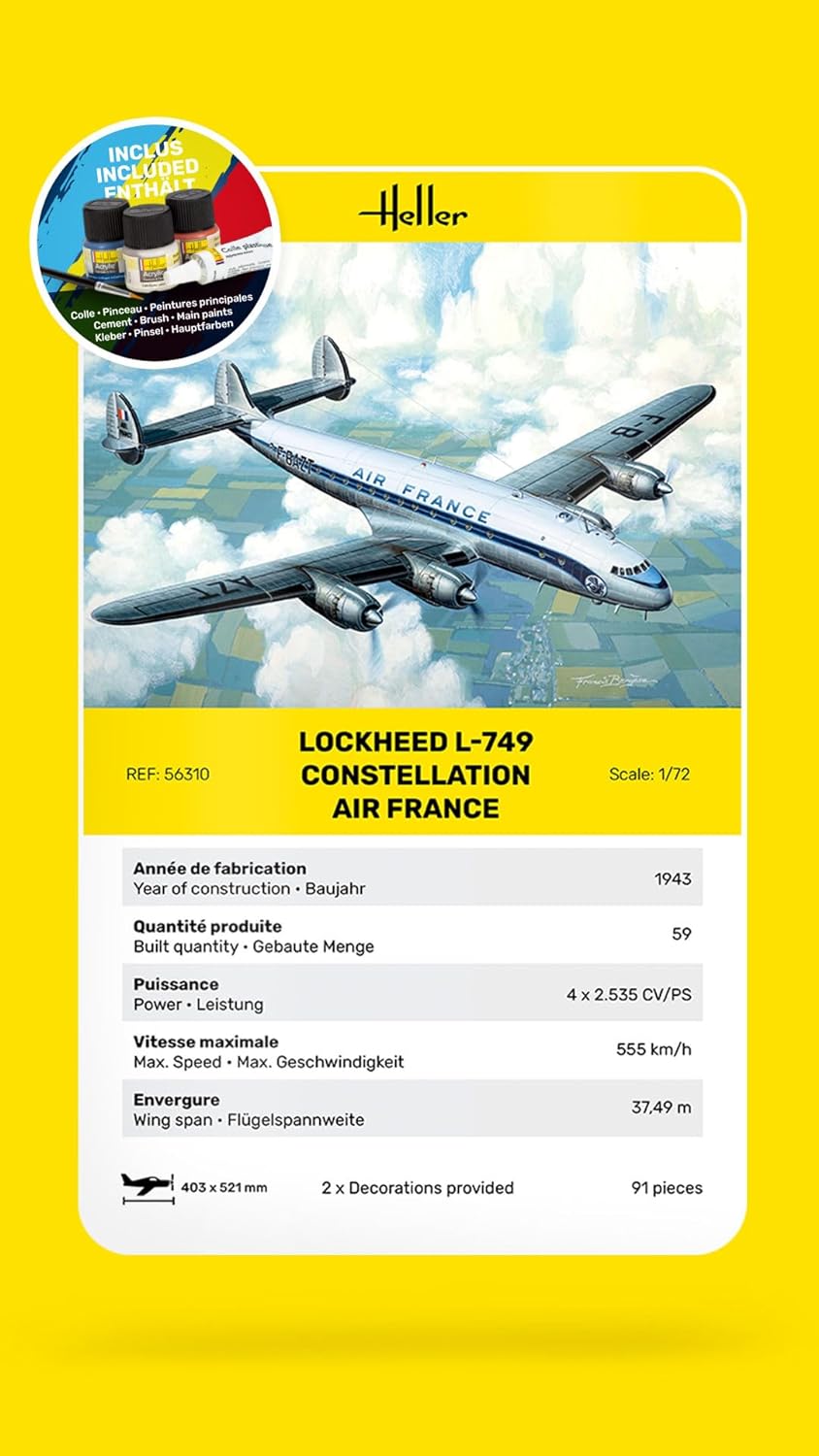 Maquette avion : Starter Kit : L-749 Constellation AF