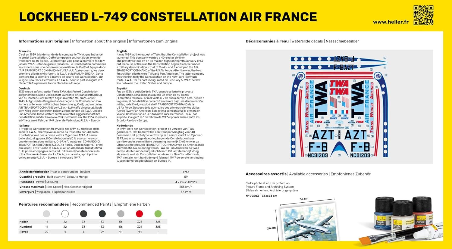 Maquette avion : Starter Kit : L-749 Constellation AF