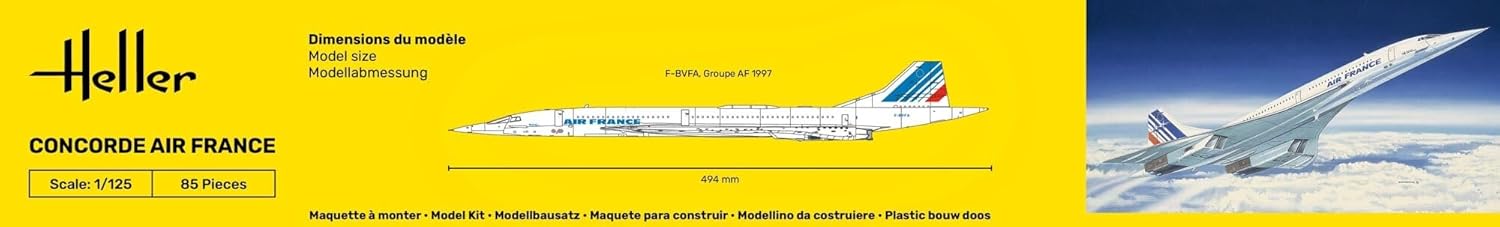 HELLER JOUSTRA Model Airplane: Starter Kit: Concorde Air France