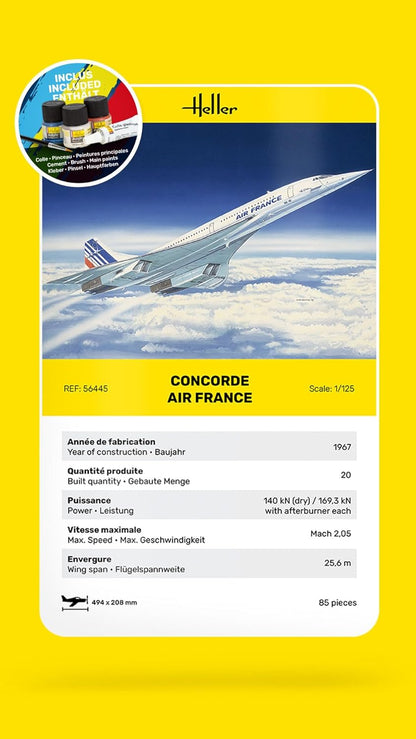 HELLER JOUSTRA Model Airplane: Starter Kit: Concorde Air France