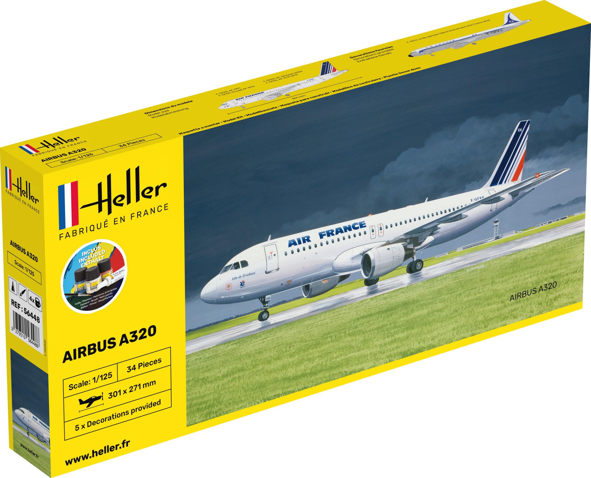 Heller Model Airplane: Starter Kit: Airbus A320 Air France