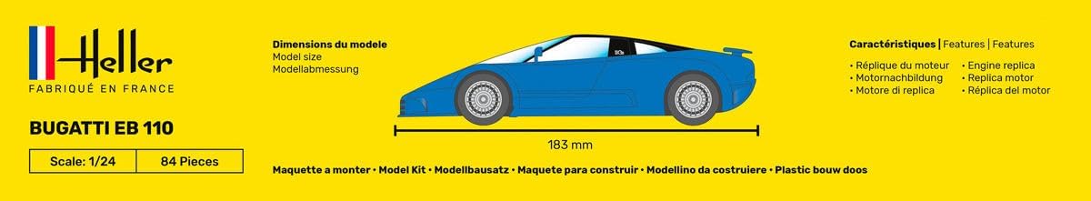 Heller Maquette voiture : Starter Kit : Bugatti Eb 110
