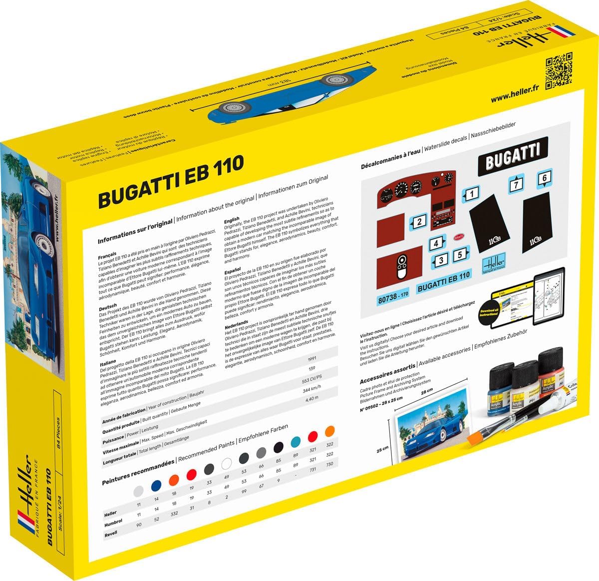 Heller Maquette voiture : Starter Kit : Bugatti Eb 110
