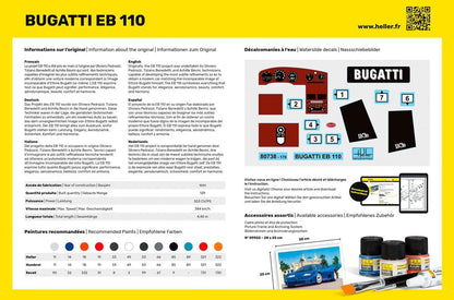 Heller Maquette voiture : Starter Kit : Bugatti Eb 110