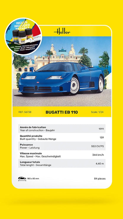 Heller Maquette voiture : Starter Kit : Bugatti Eb 110