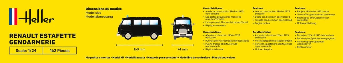 Heller - 1/24 Starter Kit Renault Estafette Gendarmerie