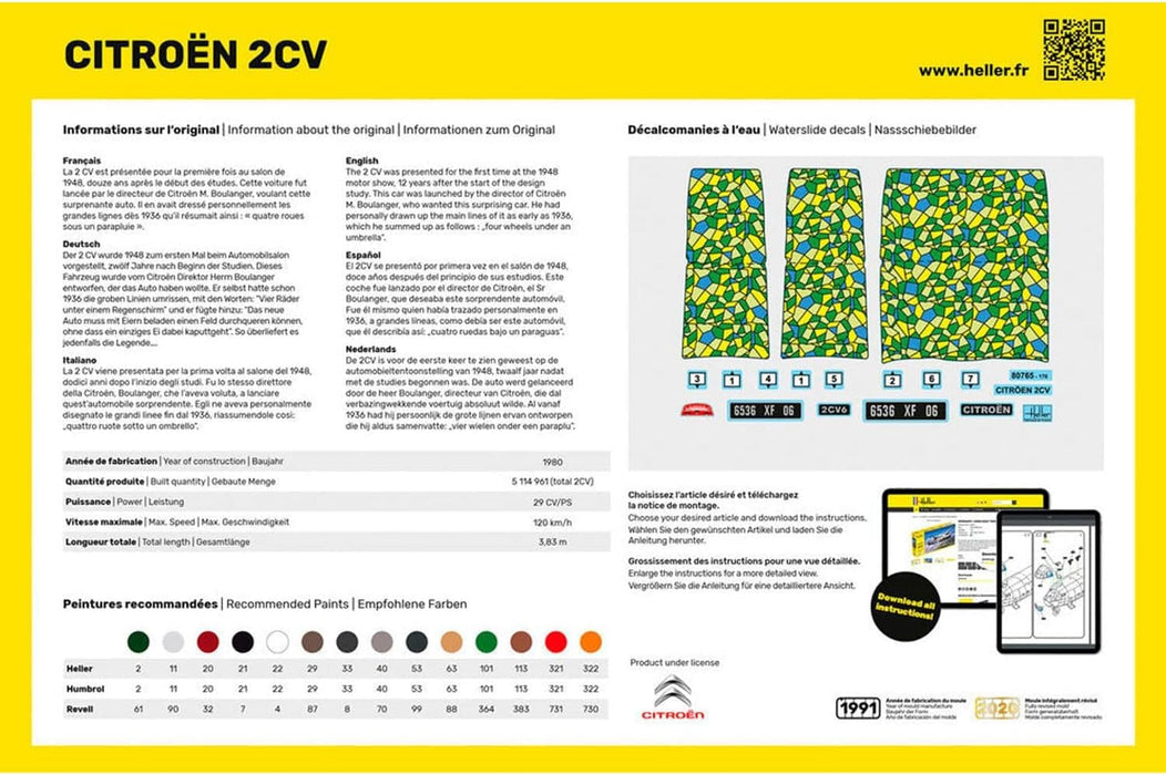 Heller 1:24 Gift Set - Citroen 2 CV