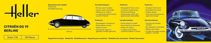Heller 56795 Starter Kit Citroen DS 19 1/16