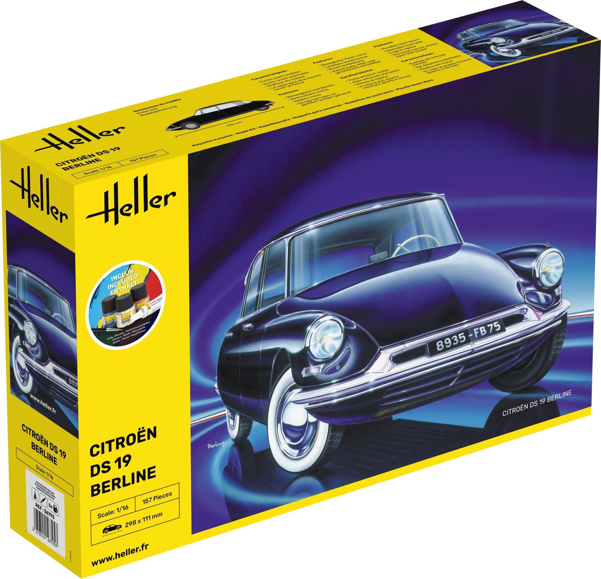 Heller 56795 Starter Kit Citroen DS 19 1/16