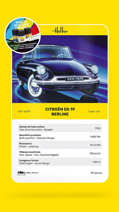 Heller 56795 Starter Kit Citroen DS 19 1/16