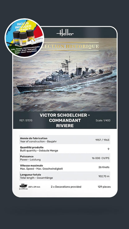 heller - 1/400 Starter Kit Victor Schoelcher Commandant Rivierehel57015
