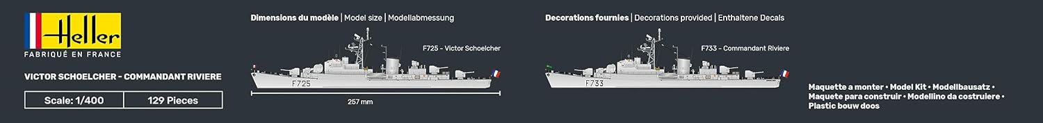 heller - 1/400 Starter Kit Victor Schoelcher Commandant Rivierehel57015