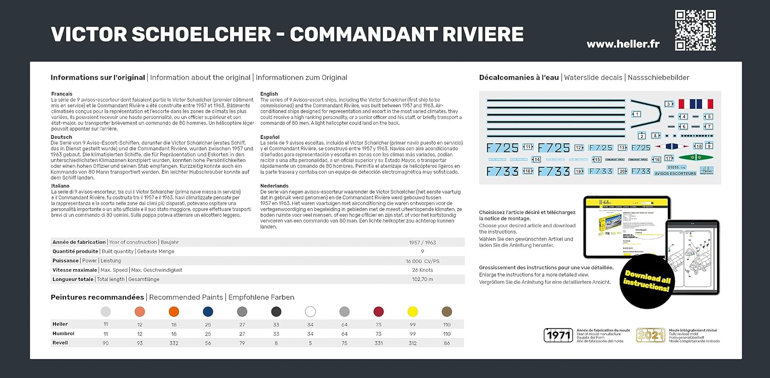 heller - 1/400 Starter Kit Victor Schoelcher Commandant Rivierehel57015