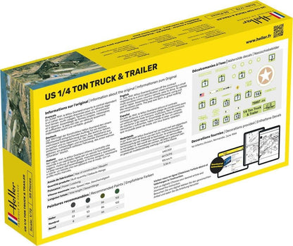 Heller 79997 Mercedes-Benz 1:72 Scale US 1/4 Ton Truck and Trailer Model