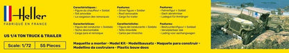 Heller 79997 Mercedes-Benz 1:72 Scale US 1/4 Ton Truck and Trailer Model
