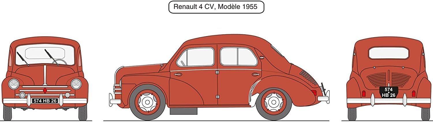 Heller Renault 4 CV Car Model Building Kit (21-Parts