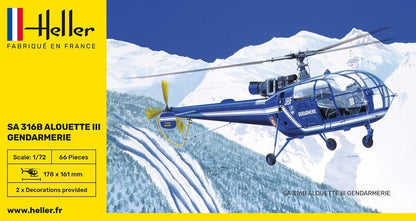 Heller 80286 1:72 Scale SA 316B Alouette III Gendarmerie Model
