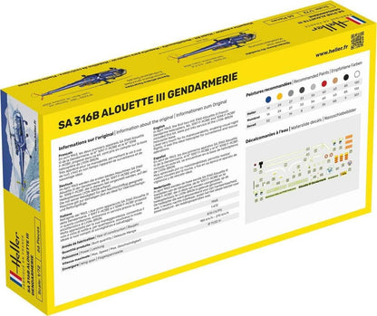 Heller 80286 1:72 Scale SA 316B Alouette III Gendarmerie Model