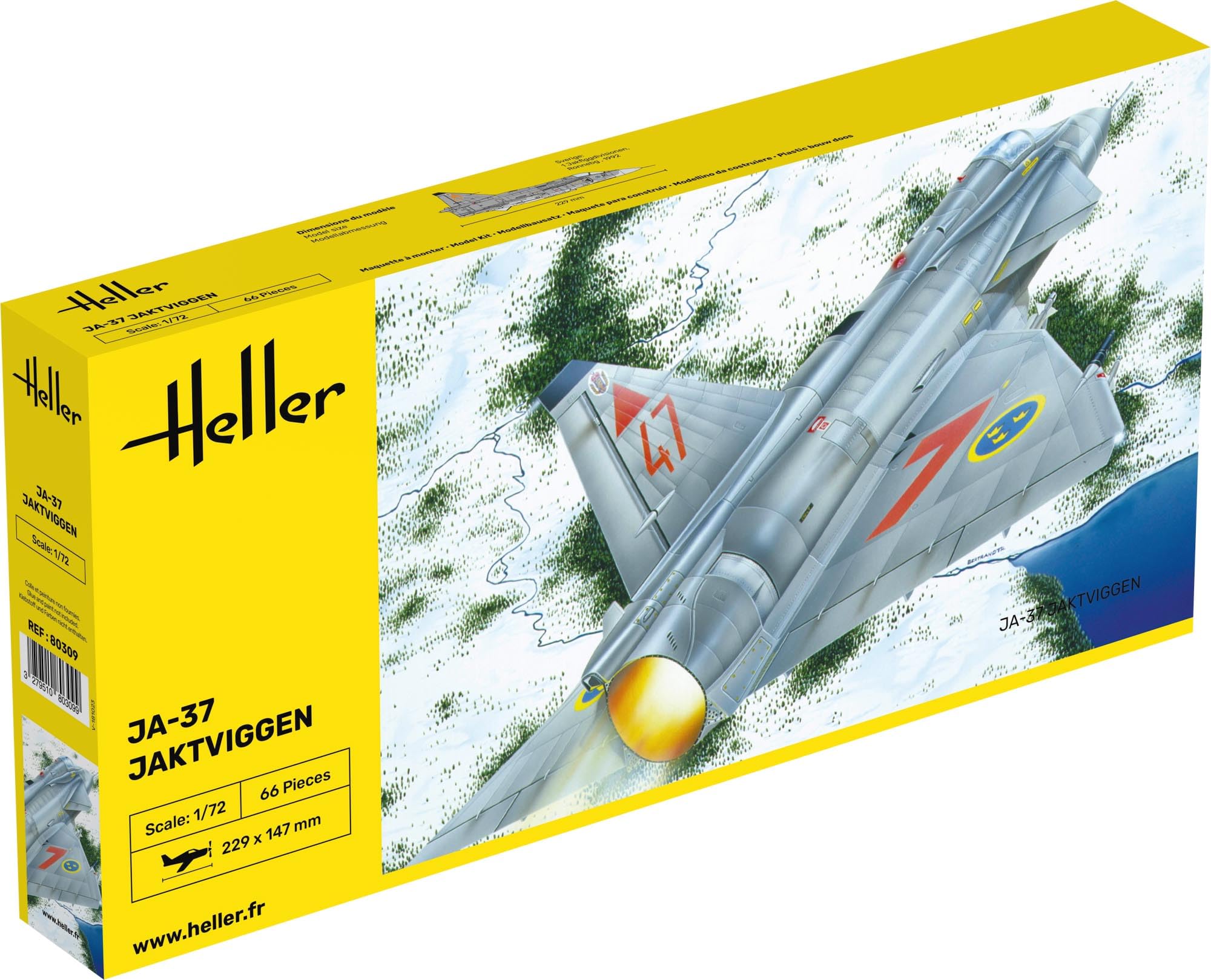 Heller JA 37 Jaktviggen Airplane Model Building Kit