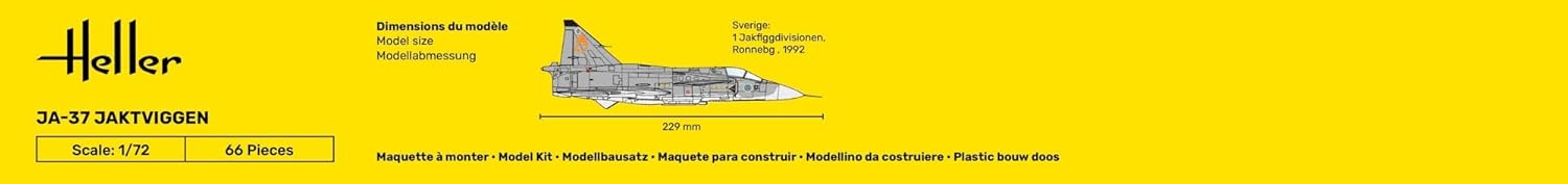 Heller JA 37 Jaktviggen Airplane Model Building Kit