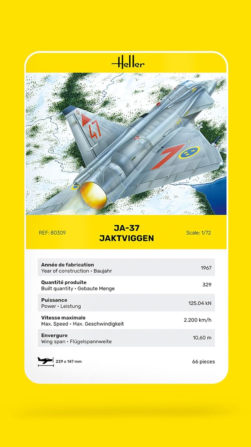 Heller JA 37 Jaktviggen Airplane Model Building Kit