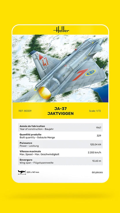 Heller JA 37 Jaktviggen Airplane Model Building Kit