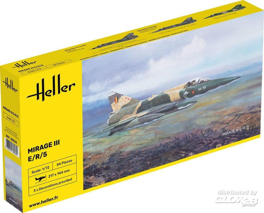 Heller 80323" Mirage III E/R/5 BA Model Kit, 1:72 Scale