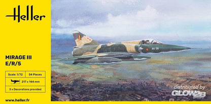 Heller 80323" Mirage III E/R/5 BA Model Kit, 1:72 Scale