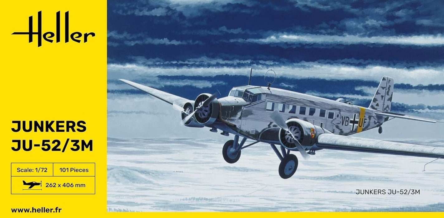 Heller 80380 52, ju-52/3m Junker JU 52/3M Model Kit, Multicoloured, 1:72 Scale