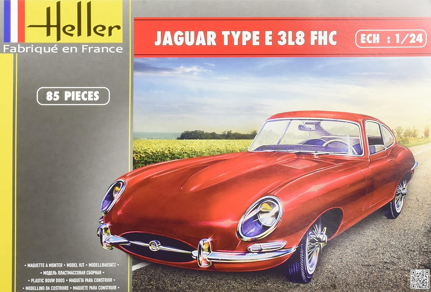 Heller 80709 Jaguar Type E 3L8 FHC Plastic Model Kit, 1:24 Scale