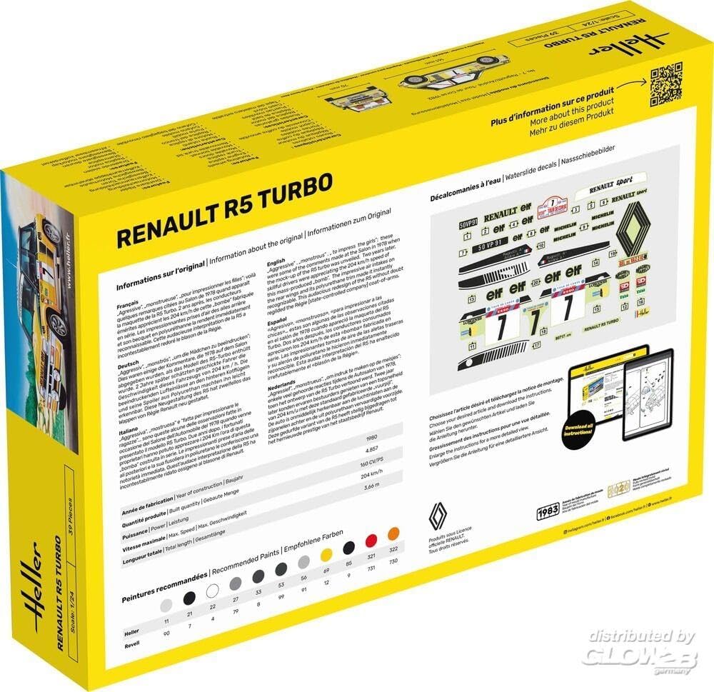 Heller HEL80717 1:24-Renault R5 Turbo,155x73x55mm