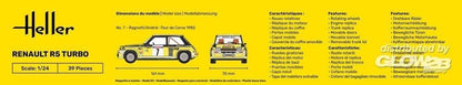 Heller HEL80717 1:24-Renault R5 Turbo,155x73x55mm