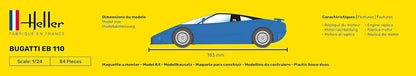 Heller HEL80738 1:24-Bugatti EB 110, Unpainted