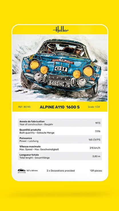 Heller- Alpine A110 (1600), Classic Maqueta, Color Gris (80745