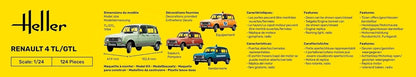 Heller 80759 Renault 4 GTL Plastic Model Kit, 1:24 Scale