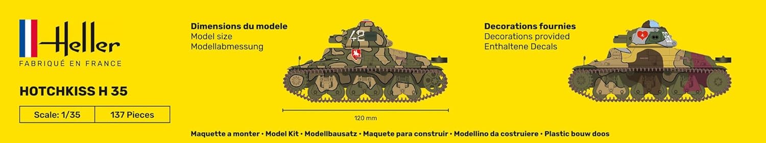 Heller 81132 Armee Modellbausatz Hotchkiss, Multicolor