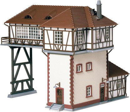 FALLER Rijderstellwerk modelbouwset met 133 onderdelen 179 x 168 x 160 mm I modelspoorbaan accessoires H0 gebouw I modelspoorbaan H0 Stellwerk