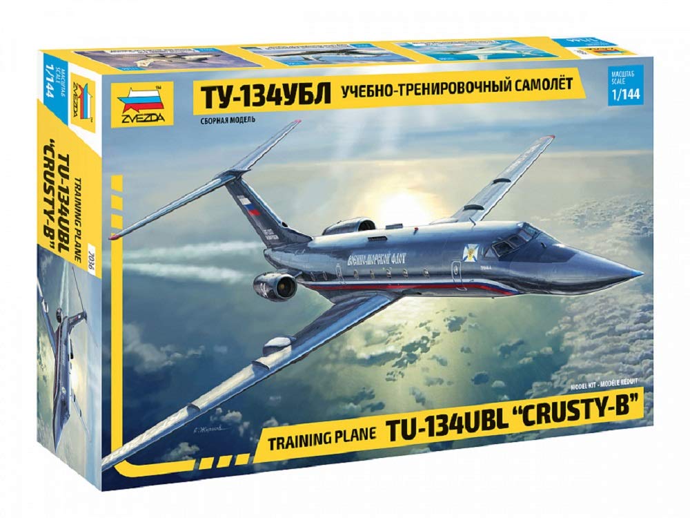 Zvezda 1:144 Tupolew TU-134 UBL Training Lone, maqueta de plástico, Kit de construcción para Montaje, réplica Detallada, Multicolor (7036