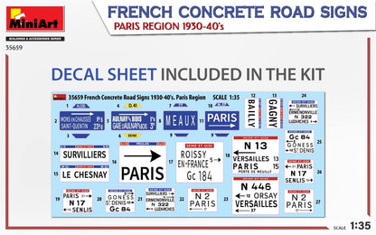 MiniArt MIN35659 1:35-Concrete Signs France 1930-40's Paris Scale Model kit, Molded Color